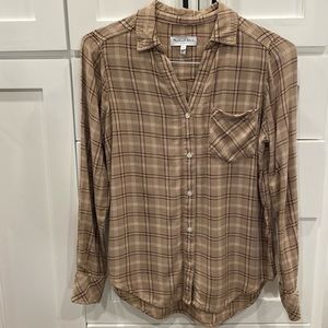 Michael Stars Plaid Button Down Shirt, XS